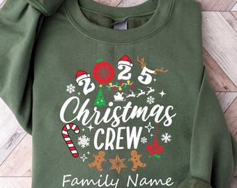 Personalized Christmas Crew Sweatshirt, Christmas Crew T-Shirt, Making Memories Together, Matching Christmas Sweater, Family Shirt, Xmas Tee