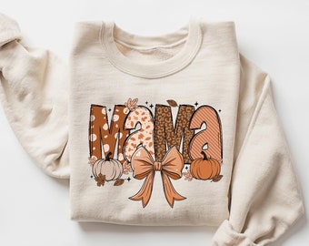 Mom Fall Sweatshirt, Fall Sweatshirt, Mama Pumpkin Sweatshirt, Fall Mama Crewneck, Fall Mom Shirt