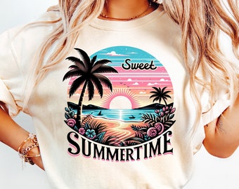 Sweet Summer Time Shirt, Summertime TShirt, Love Summer Graphic Tee, Beach Coverup Shirt, Summer Vacation Outfit, Summer Vibes Gift