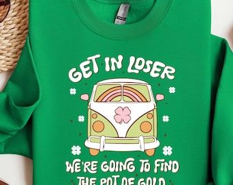 Sudadera divertida del Día de San Patricio, camiseta con trébol irlandés, camiseta de San Patricio con la frase "Feeling Lucky", camiseta del desfile de San Patricio