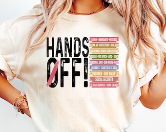 Camiseta de protesta "Manos Fuera", camiseta de activismo político, camiseta de "Salvemos Tierras Públicas", "Medicare, Seguridad Social", "Libertad de Expresión", "Derechos Humanos", camiseta de "Resistir".