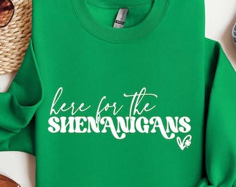 Sudadera con capucha Shenanigans, camiseta del día de San Patricio, atuendo del día de San Patricio, camiseta de la suerte, camiseta del día de San Patricio para mujer, camiseta Shenanigans