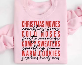 Christmas Movies Crackling Fires Sweatshirt,Cozy Holiday Long Sleeve, Gift For ChristmasChristmas T-Shirt, Christmas Winter List Hoodie Gift