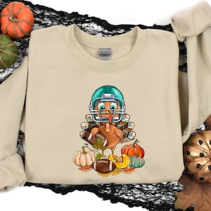 Turkey And Touchdowns Sweatshirt, Football Sweatshirt, Football and Turkey Shirt, Game Day Tee, Cute Turkey Shirt, Thanksgiving Football Tee