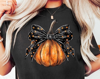 Howdy Pumpkin Shirt, Western Fall Shirt, Fall Coquette Bow Tshirt, Fall Vibes, Fall Sweatshirt, Thanksgiving Gift, Cowgirl Shirt