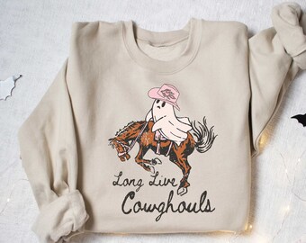 Long Live Cowghouls Sweatshirt, Western Halloween Shirt, Cowboy Ghost Shirt, Halloween Gift, Cowgirl Halloween Shirt, Spooky Cowboy Shirt