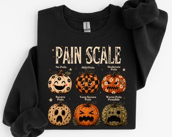 Pain Scale Sweatshirt, Coquette Pumpkin tShirt, Pumpkin Season Shirt, RN Shirt, Pediatric Nurse, Nicu Nurse Tee, Registered Nurse Gift