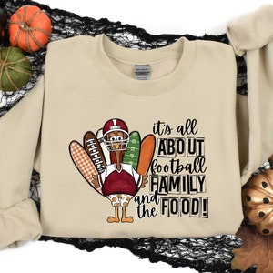 Family food football fall sweatshirt best sale
