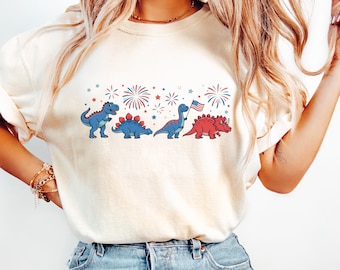 USA 250 Dinosaur Shirt, America 250th Anniversary Dinosaur tShirts, Patriotic Dinosaur Kids Tees, American Flag Dinosaur Tee