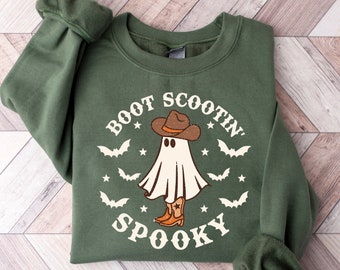 Boot Scootin' Spooky Sweatshirt, Halloween Shirts, Spooky Shirt, Funny Halloween Shirt, Halloween Gift Tees, Sarcastic Shirt, Boo Crew Shirt