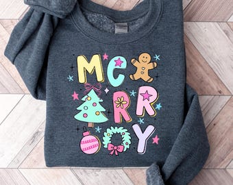 Merry and Bright Trees Hoodie, Christmas Sweatshirt, Holiday Long Sleeve,Christmas Gift,Chic Winter Shirt,Holiday Tee,Christmas Tree Gift