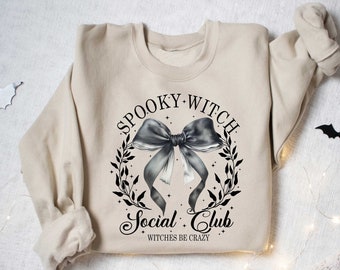 Spooky Witch Social Club Shirt, Witch Social Club, Spooky Witch Tee, Coquette Halloween, Spooky Season, Halloween Witch Gift, Witchy T-Shirt