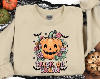 Trick Or Treat, Halloween Shirt, Halloween Pumpkin Shirt, Halloween Gift, Halloween Party Shirt, Women Gift For Halloween
