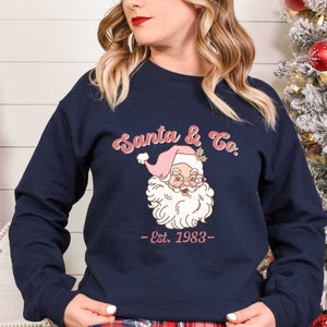 Retro Cheerful Santa Tshirt, Santa Merry Christmas Shirt, Santa Claus Graphic Tee, Xmas Women Men Gift, Classic Christmas Sweatshirt