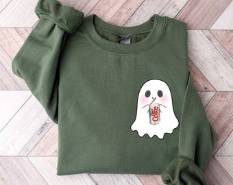 Suéter fantasma de Coca-Cola dietética, sudadera de Coca-Cola dietética de Halloween, sudadera divertida de Coca-Cola dietética esqueleto, camisa de Coca-Cola dietética, sudadera amante de la Coca-Cola dietética