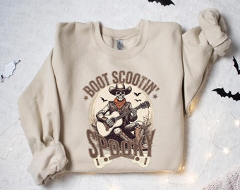Boot Scootin Spooky Sweatshirt, Halloween Shirt, Cowboy Ghost Shirt, Western Halloween Shirt, Cute Spooky Shirt, Halloween Gift, Country Tee