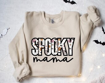 Spooky Mama Sweatshirt, Halloween Mama Sweater, Spooky Mom Sweatshirt, Halloween Party Sweater, Fall Mama Sweatshirt, Halloween Mom Gift