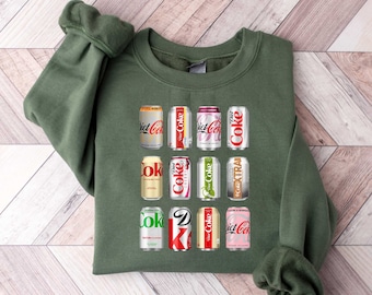 Diet Coke Sweatshirt, Christmas Diet Coke Sampler, Gift for Diet Coke Lover, Diet Coke bottles, Trendy Funny Sweatshirt for Christmas