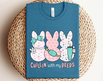 Chilling With My Peeps Shirt, Easter Women Shirt, Easter Cup Shirt, EasterTumbler Belt Bag Shirt, Easter Gift For Women, Easter Girl Shirtf