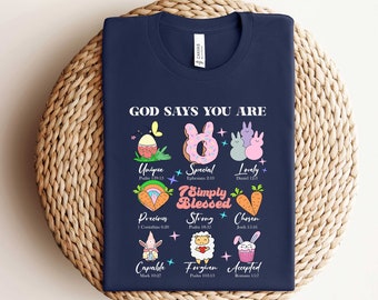 God Says You are Simple Blessed Shirt, Funny Christian Tshirt, Christian Religious Easter Shirt, Easter Christian Women Shirt, Verse Shirt
