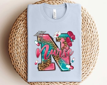 Water Color Nurse Shirt, Nurse T-Shirt, Nurse Week Shirt,Nurse Leopard, School Nurse Tee, Nurse Appreciation, Gift For Nurse