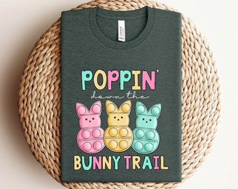 Poppin Down The Bunny Trail Shirt, Easter Gift for Woman Easter Shirt, Easter Day Shirt, Bunny Shirt, Hip Hop Easter Shirt, Hip Hop Shirt