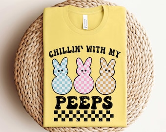 Chilling With My Peeps Kids Shirt, Cute Kids Shirt For Easter, Easter Toddler Tshirt, Easter Gift For Kids, Easter Friends Shirt, Easter Tee