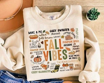 Fall Vibes Sweatshirt, Fall Shirt, Fall Vibes Shirt, Autumn Shirt, Pumpkin Shirt, Thanksgiving Shirt, Spooky Season Shirt, Fall Lover Gift