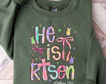 He Is Risen Sweatshirt, Easter Shirt,Easter Gift,Jesus Easter Shirt,Matthew Shirt,Christian Religious Shirt,Inspirational Shirt,Jesus Shirt