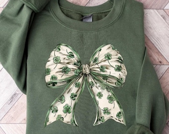 Camisa coqueta del día de San Patricio, camisa del día de San Patricio, camisa de trébol de la suerte, regalo de San Patricio, camisa de San Patricio, camisas con lazo irlandés