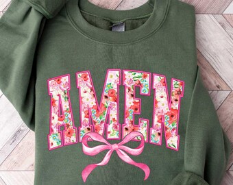 Amen Easter Sweatshirt, Jesus Easter Shirt, Amen Varsity Shirt, Amen Shirt, Christian Shirt, Easter Vibes Shirt, Womens Easter Gift