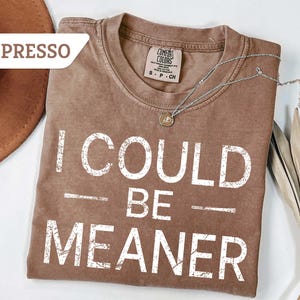 Comfort Colors®I Could Be Meaner Shirt, Funny Humor T-Shirt, Sarcastic Shirt, Funny Quote Shirt, Sarcasm Tee Gift, Trendy Shirt for Women
