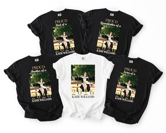 Comfort Colors® Custom Photo Senior tShirt, Personalized Photo Senior 2026 Shirt, Class of 2026 Graduation Tee, Proud Senior Family Shirt