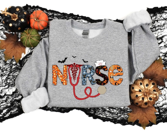 Halloween Nurse Sweatshirt, Nurse Halloween Gifts, Nurse Halloween T-shirt, Women Sweatshirt, Gift For Women
