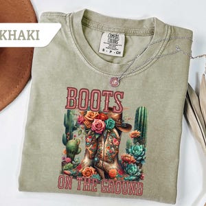Comfort Colors®Boots On The Ground Shirt T-shirt, Where Them Fans At Shirt,County Line Dance tee,Girl Grab Your Fans Tee,Boots On The Ground