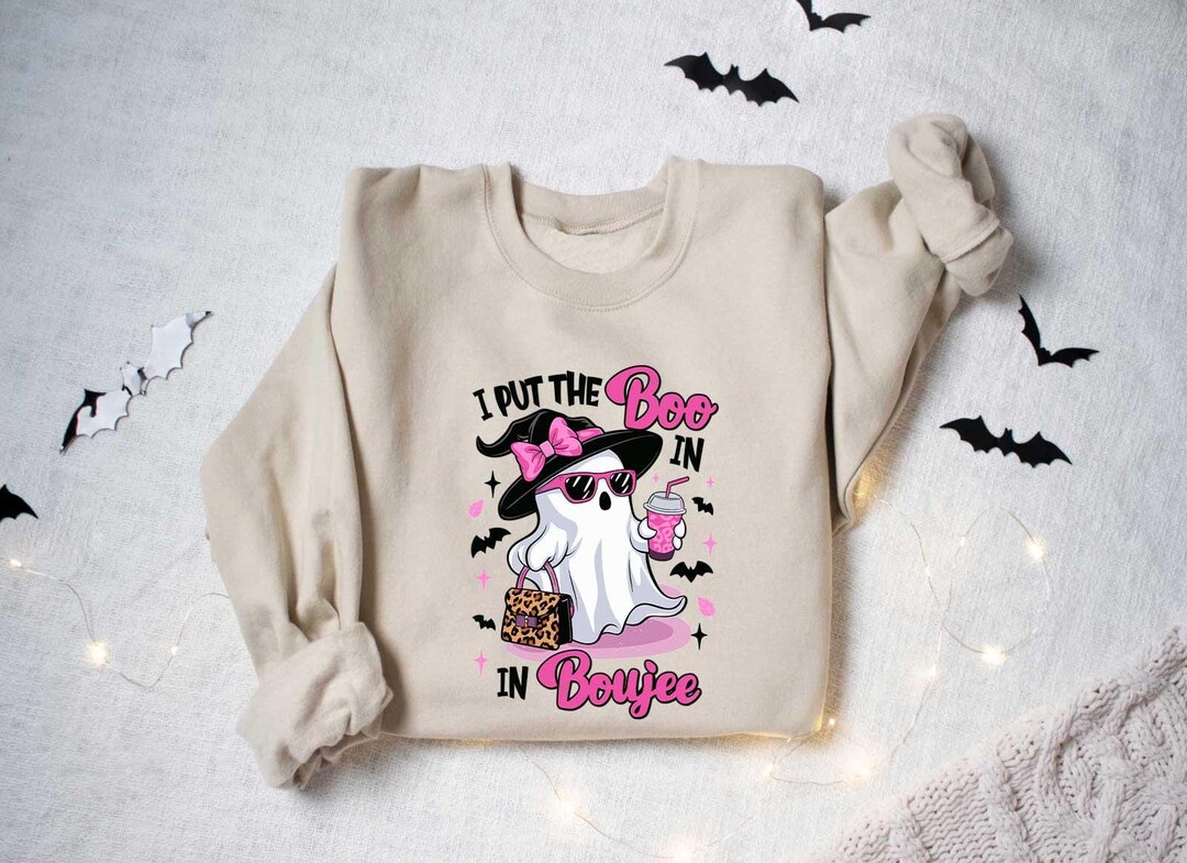 Sweat-shirt à Capuche "Boo" Fantôme D'Halloween - Motif Fantôme Effrayant - Taille XS - Unisexe Adulte