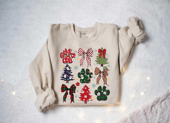 Coquette Christmas Paw Shirt, Christmas Dog Paw Shirt, Animal Christmas Tree Shirt, Dog Lover Christmas Gift, Merry Woofmas, Christmas Gift