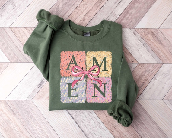 Amen Easter Sweatshirt, Jesus Easter Shirt, Amen Varsity Shirt, Amen Shirt, Christian Shirt, Easter Vibes Shirt, Womens Easter Gift