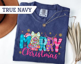 Comfort Colors®Merry Christmas Sweatshirt, Christmas Lights Shirt, Christmas Lights T-Shirt, Christmas Tee, Merry Christmas Shirt Gift