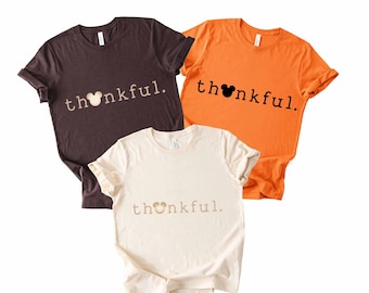 Disneyland Thankful Matching Tshirt,Thanksgiving Shirt, Disneyland Thanksgiving Tee, Disneyland Shirt, Mickey Fall Gift, Disney Thanksgiving