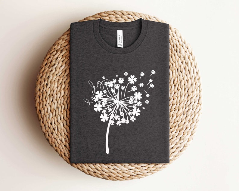 St Patricks Day Dandelion Sweater, Shamrock Sweatshirt, Patrick Day Lucky Shirt, Clover Shirt, Dandelions Patrick Day Shirt, Irish Day Shirt image 2