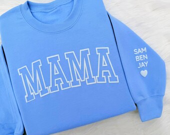Embossed Mama sweatshirt, Puff letters sweater, Custom puffy sweatshirt, Custom Puff Sweatshirt, Oversized Puff Print Mama Shirt