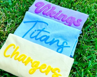 Custom Embossed Team Name Sweatshirt,Personalized Metallic Puff Print Sweater, Puff School Sports Shirt,Matching Trendy Custom Football Gift