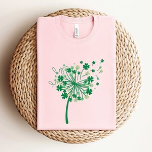 St Patricks Day Dandelion Sweater, Shamrock Sweatshirt, Patrick Day Lucky Shirt, Clover Shirt, Dandelions Patrick Day Shirt, Irish Day Shirt image 4