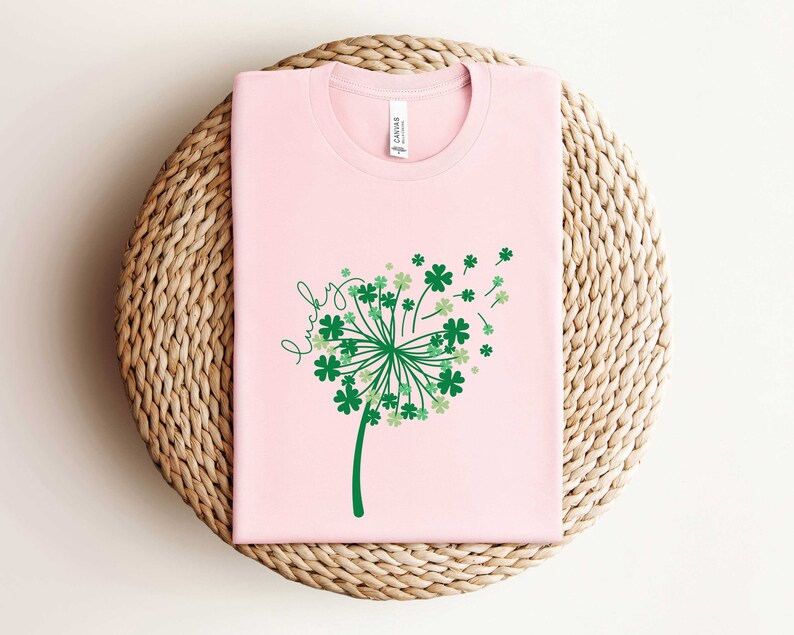 St Patricks Day Dandelion Sweater, Shamrock Sweatshirt, Patrick Day Lucky Shirt, Clover Shirt, Dandelions Patrick Day Shirt, Irish Day Shirt image 4