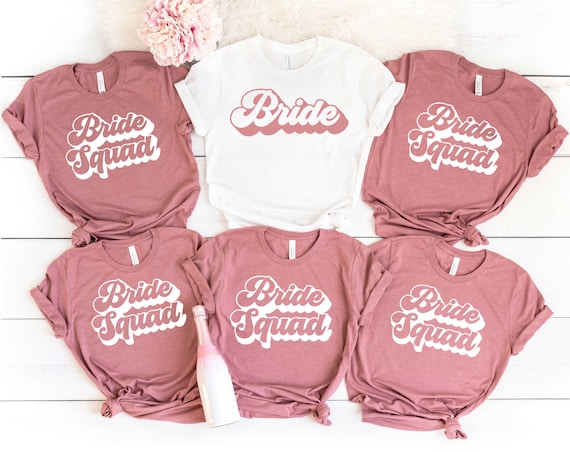 Bride Squad Matching Shirts, Bride Squad Tees,Custom Wedding Gift, Bride Shirt, Bridesmaid Shirt, Engagement Squad T-Shirts,Bachelorette Tee
