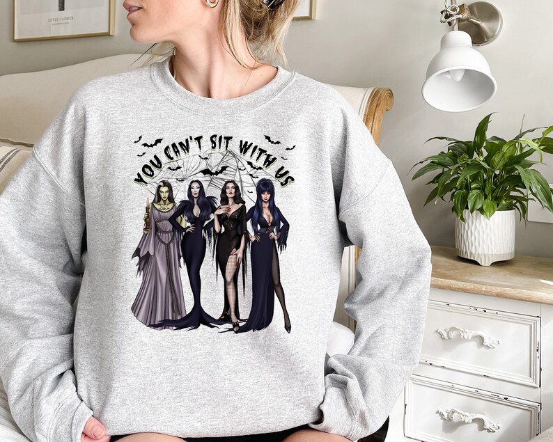 You Cant Sit With Us Sweatshirt, Halloween Crewneck, Ghoul Gang Hoodie, Spooky Women Sweater, Witches Sweatshirt, Funny Halloween Witch Tee image 4
