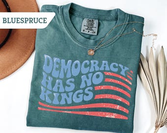 Comfort Colors®Anti Trump Shirt, Democracy has no kings shirt, upside down American flag shirt, anti maga Tshirt,Fck Trump resist Tee Gift