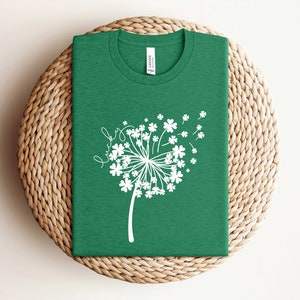 St Patricks Day Dandelion Sweater, Shamrock Sweatshirt, Patrick Day Lucky Shirt, Clover Shirt, Dandelions Patrick Day Shirt, Irish Day Shirt image 3