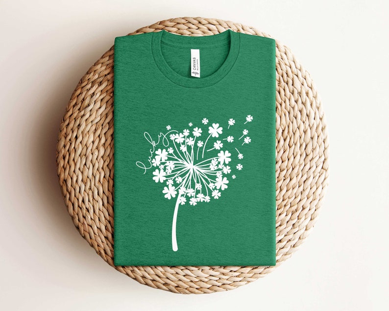 St Patricks Day Dandelion Sweater, Shamrock Sweatshirt, Patrick Day Lucky Shirt, Clover Shirt, Dandelions Patrick Day Shirt, Irish Day Shirt image 3
